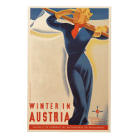 Vintage Winter in Austria Ski Travel Poster