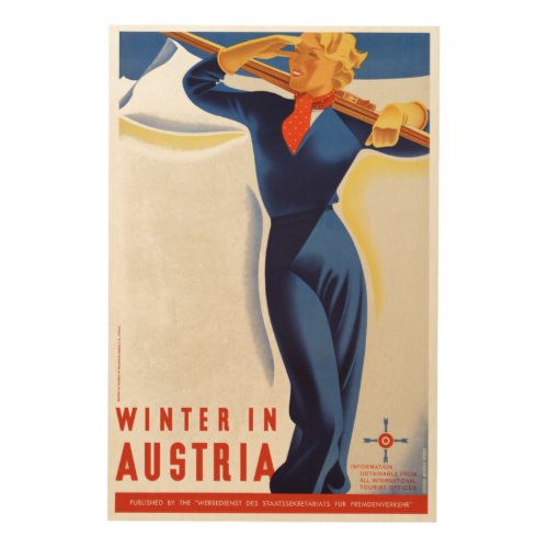 Vintage Winter in Austria Ski Travel Poster