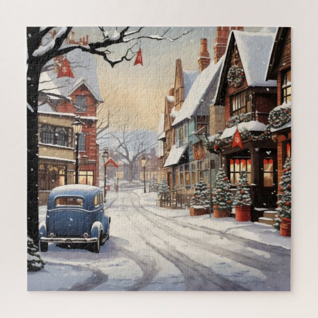 Vintage Winter in City Jigsaw Puzzle (Vertical)