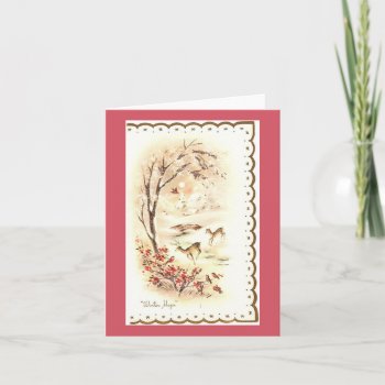 Vintage Winter Magic Christmas Card by Gypsify at Zazzle