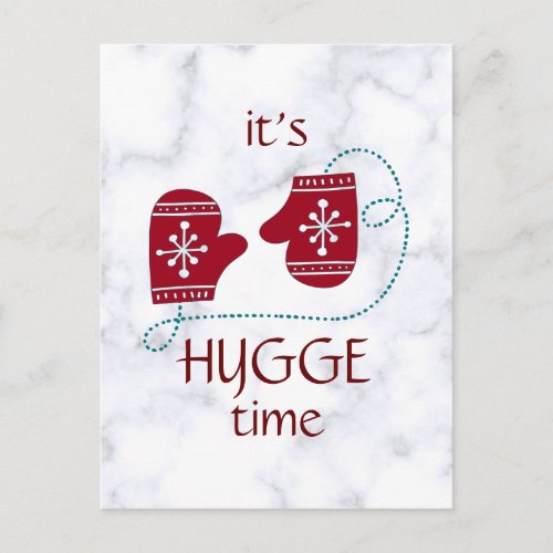 Vintage Winter Mittens Hygge Time Modern Cozy Postcard