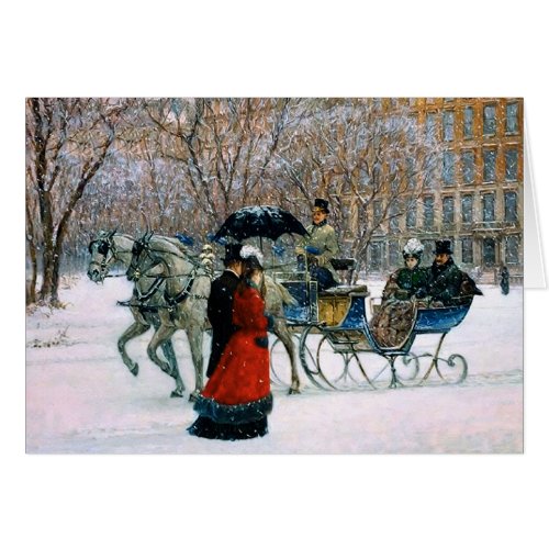 Vintage Winter Parisian Scene Christmas Cards