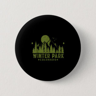 Vintage Winter Park Colorado Co Ski Mountain Outdo Button