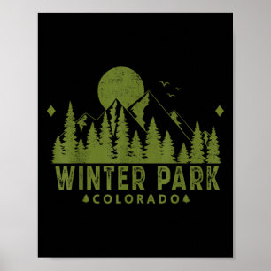 Vintage Winter Park Colorado Co Ski Mountain Outdo Poster