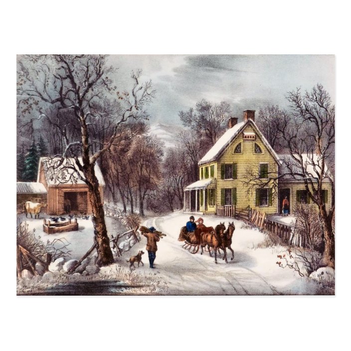 Vintage Winter Postcard | Zazzle.com