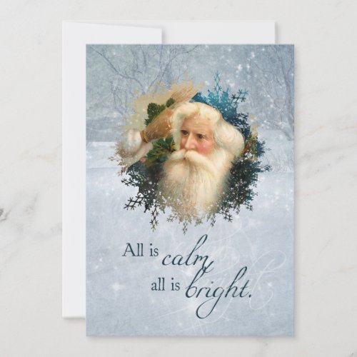 Vintage Winter Santa Holiday Card