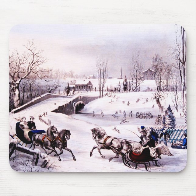 Vintage Winter  Scene Christmas Gift   Mouse Pad (Front)