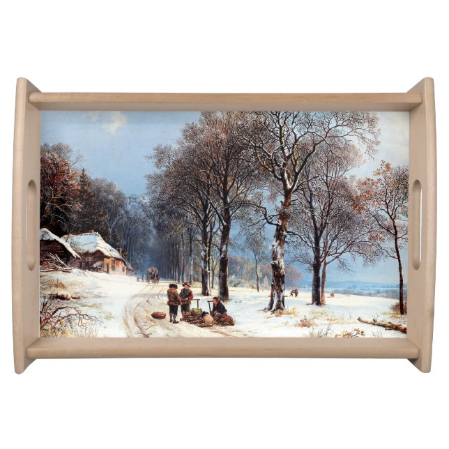 Vintage Winter Scene Christmas Gift  Serving Tray (Front)