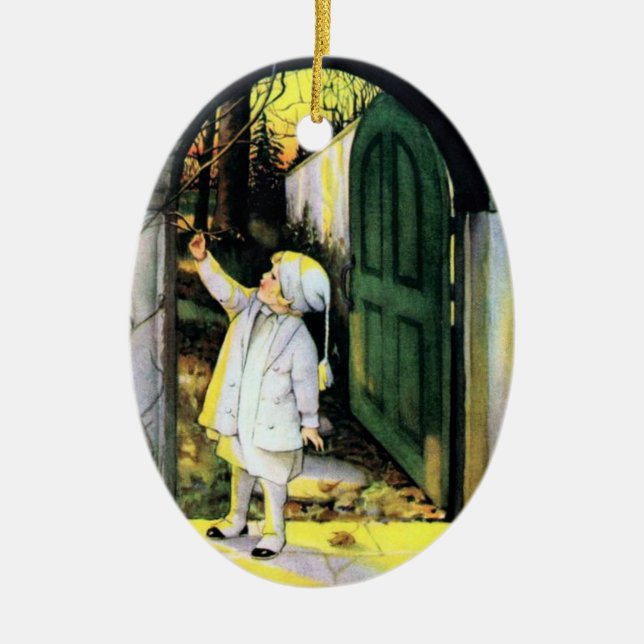 Vintage Winter Scene Ornament (Front)