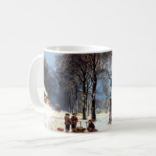Vintage Winter Scene Painting Christmas Gift Coffee Mug