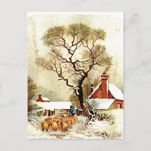 Vintage Winter Scene Postcard