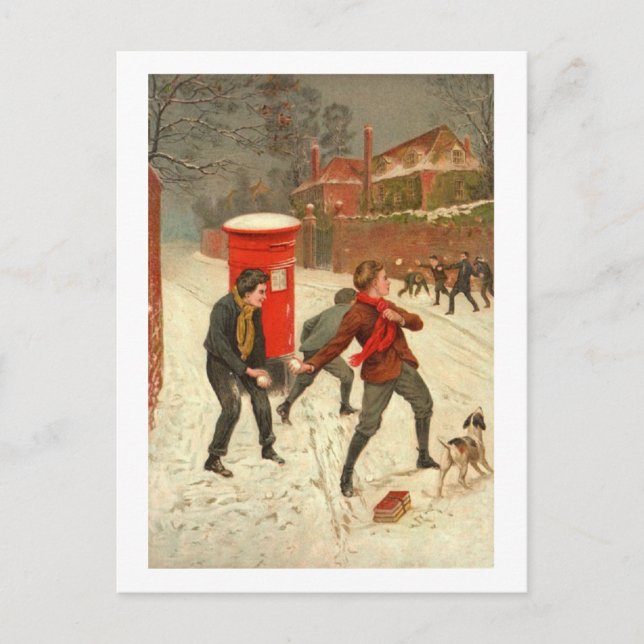 Vintage Winter Scene Postcard (Front)