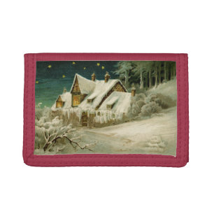 Vintage Winter Scene Trifold Wallet