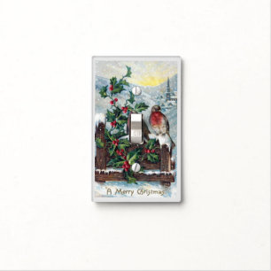 Vintage Winter Season Songbirds Christmas Light Switch Cover