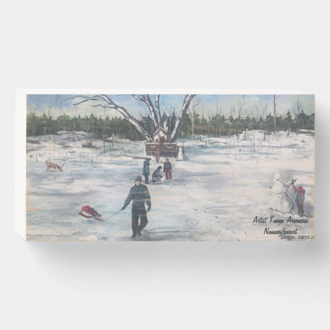 Vintage Winter Season Wooden Box Sign (Front Horizontal)