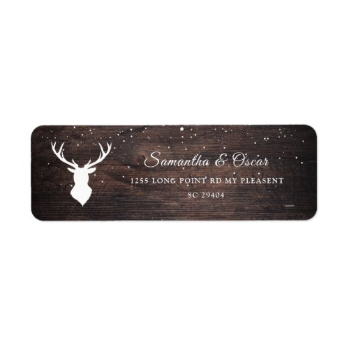 Vintage Winter Simple Deer  Snowflaks Label