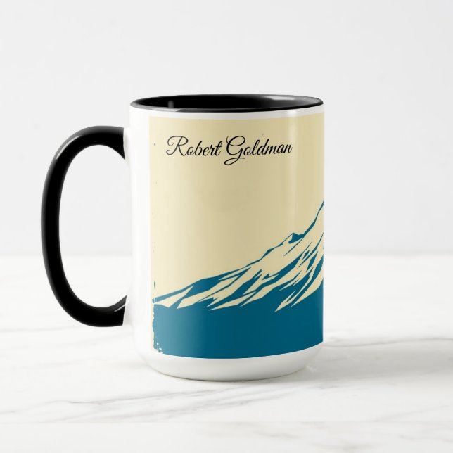 Vintage Winter Ski Club Personalized Lodge Mug (Left)