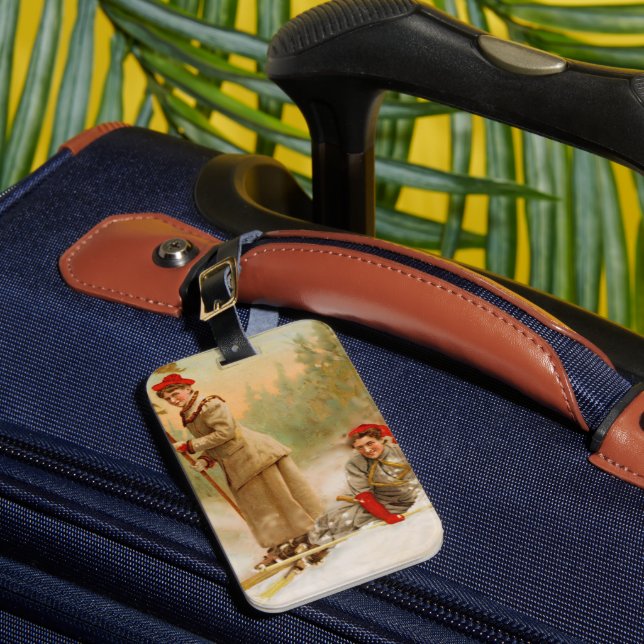  Vintage Winter Ski Tour   Luggage Tag (Front Insitu 1)