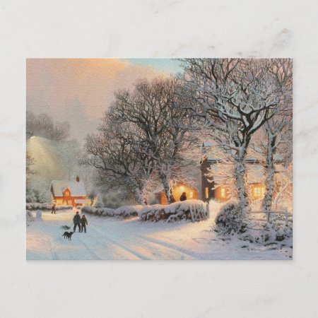 Vintage Winter Sled Fun In Snow Postcard