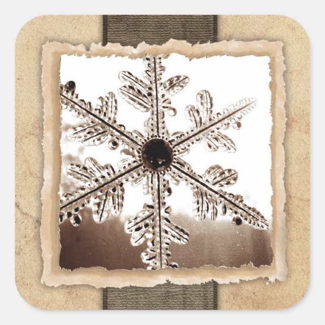 Vintage Winter Snowflake Wedding Envelope Seals (Front)