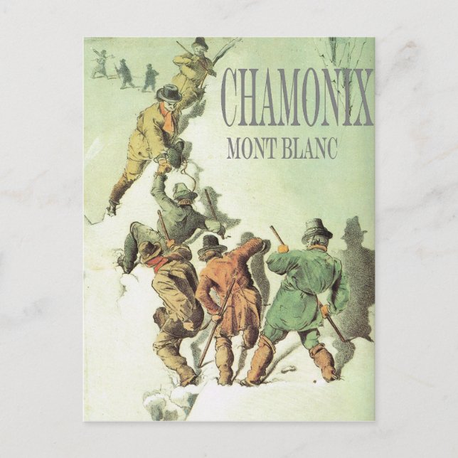 Vintage Winter Sports, Chamonix, Mt Blanc Postcard (Front)