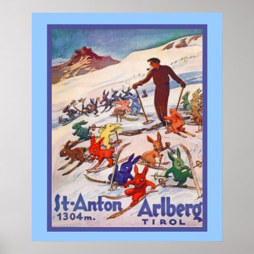 Vintage winter sports poster