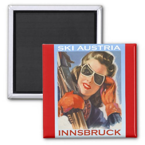 Vintage winter sports Ski Austria Innsbruck Magnet