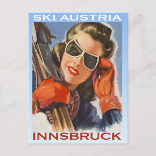 Vintage winter sports Ski Austria Innsbruck Postcard