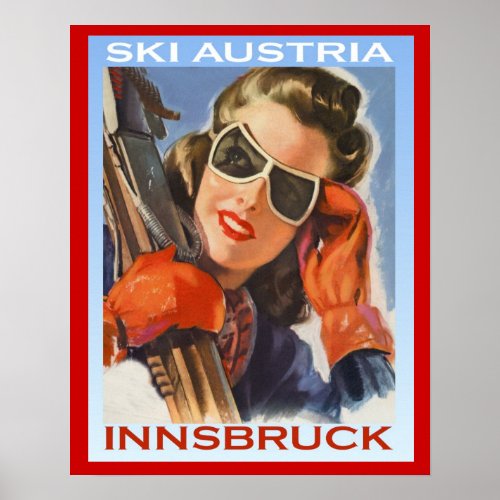 Vintage winter sports Ski Austria Innsbruck Poster