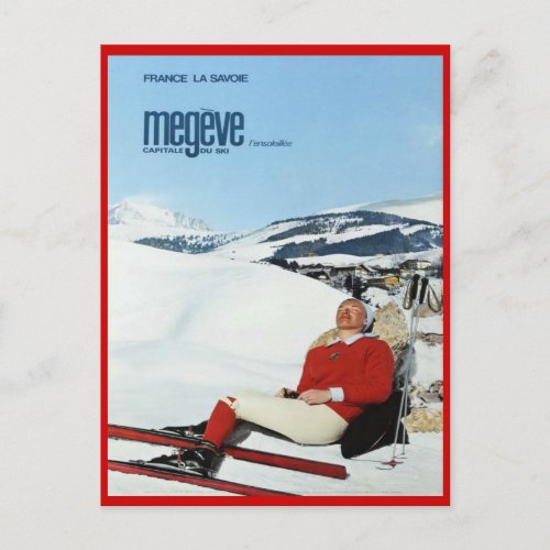 Vintage Winter sports Ski France Savoie Megeve Postcard