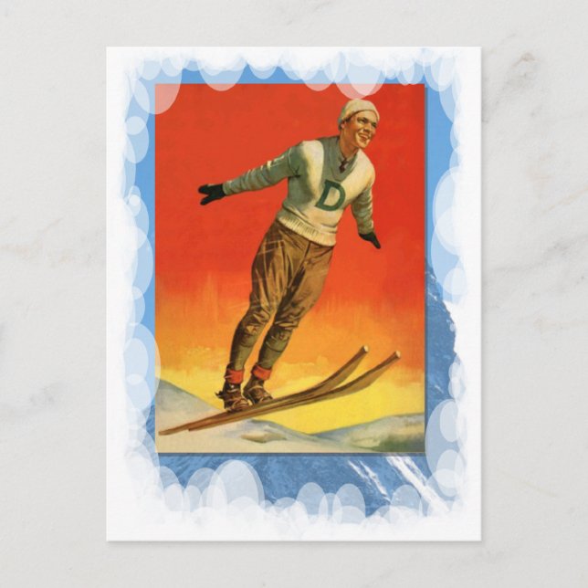 Vintage Winter Sports - Ski jumper Postcard (Front)