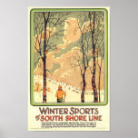 Vintage Winter Sports Travel Poster at Zazzle