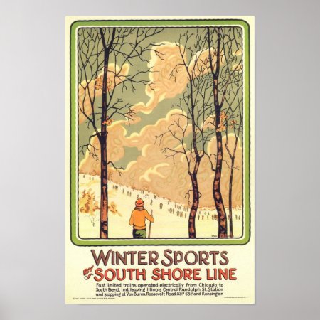 Vintage Winter Sports Travel Poster