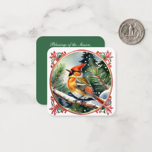 Vintage Winter Wonderland: Cardinal Christmas Note Card