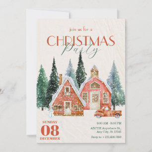 Vintage winter wonderland christmas invitation