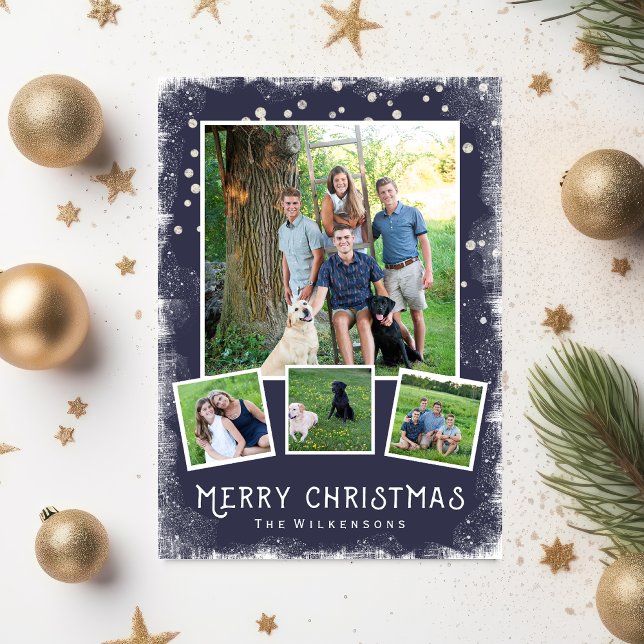 Vintage Winter Wonderland Christmas Photo Collage Holiday Card (Creator Uploaded)