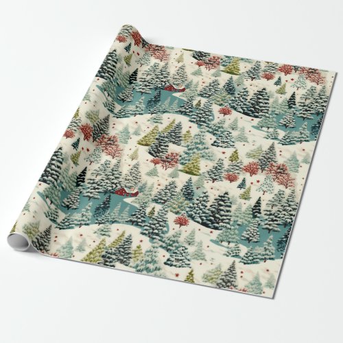 Vintage Winters Haven Snowy Landscape 2 Wrapping Paper