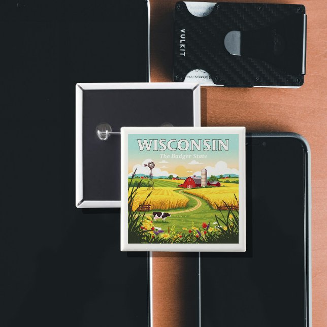 Vintage Wisconsin Button (Creator Uploaded)