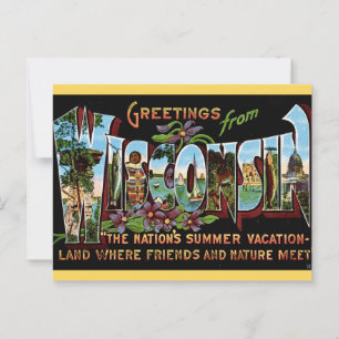 Vintage Wisconsin Greeting Postcard
