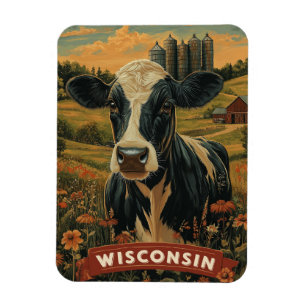 Vintage Wisconsin Patriotic Spirit Magnet