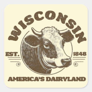 Vintage Wisconsin Square Sticker