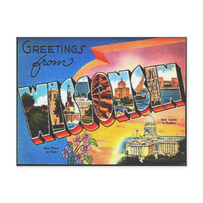 Vintage Wisconsin Travel Retro Vacation Greetings Postcard
