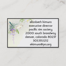 Vintage Wisteria Bird Asian Style Business Cards