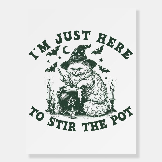 Vintage Witch Cat Feral Halloween Foam Board (Front)