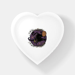 Vintage Witch Cat Halloween Vector Shirt Design_1 Paperweight