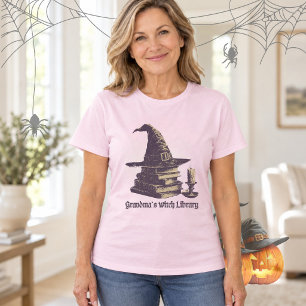 Vintage Witch Design for Book Lovers T-Shirt