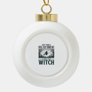 Vintage Witch DNA Humor Halloween Vector Design_1 Ceramic Ball Christmas Ornament