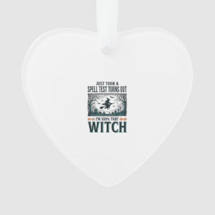 Vintage Witch DNA Humor Halloween Vector Design_1 Ornament