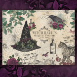 Vintage Witch Floral Halloween Ephemera Tissue Paper<br><div class="desc">A vintage black and white Halloween witch pattern with a witch's hat,  a cat,  potions,  spiders and other Halloween ephemera. Fun for wrapping Halloween gifts. Designed for you by Blackberry Boulevard.</div>
