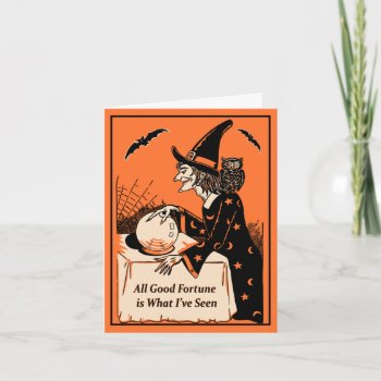 Vintage Witch Fortune Teller Halloween Card by Vintage_Halloween at Zazzle